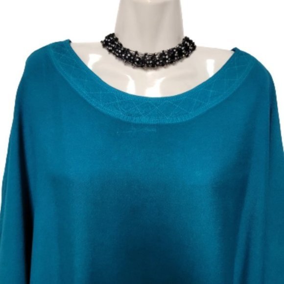 Blue Cotton Top with Dolman Sleeve - Picture 3 of 9